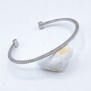 Kendra Scott Silver-Toned Open Cuff Bracelet With Delicate Rhinestone Detailing